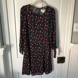 ANTHROPOLOGIE VELVET brand black floral dress Sz M